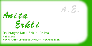 anita erkli business card